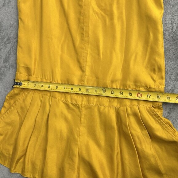 Rag & Bone Dune Romper Womens 6 Old Gold Silk Casual Spaghetti Strap V-Neck USA - Picture 4 of 12